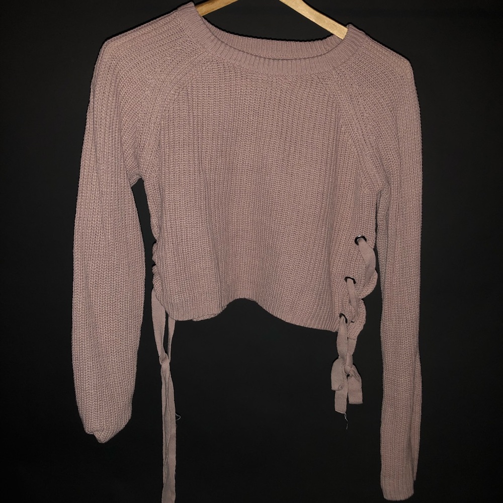 Lace up sweater